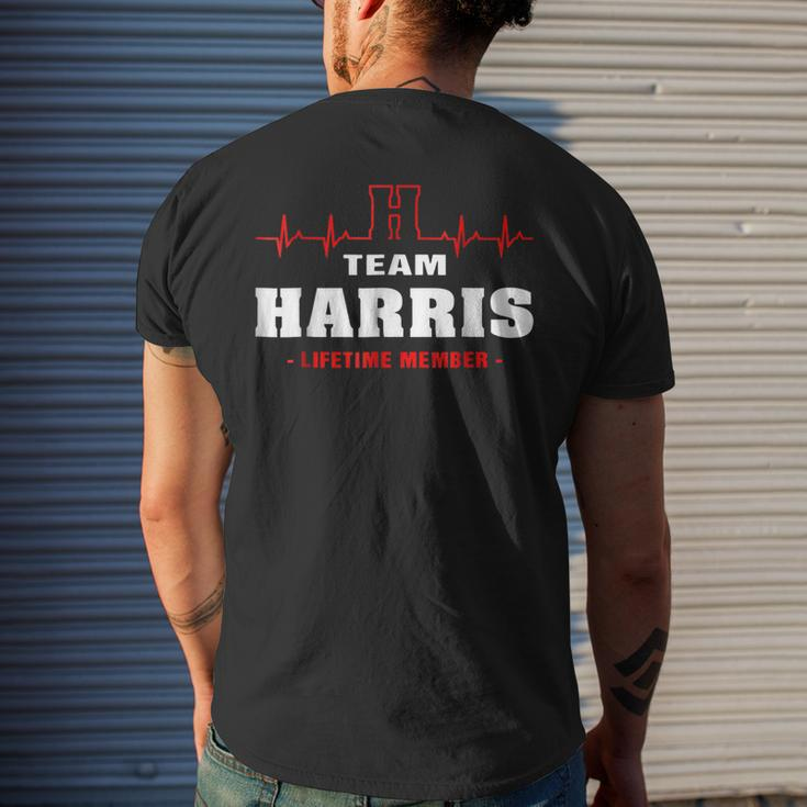 Team Harris Lifetime Member Surname Last Name Mens Back Print T-shirt Gifts for Him