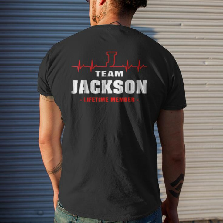 Team Jackson Lifetime Member Surname Last Name Mens Back Print T-shirt Gifts for Him