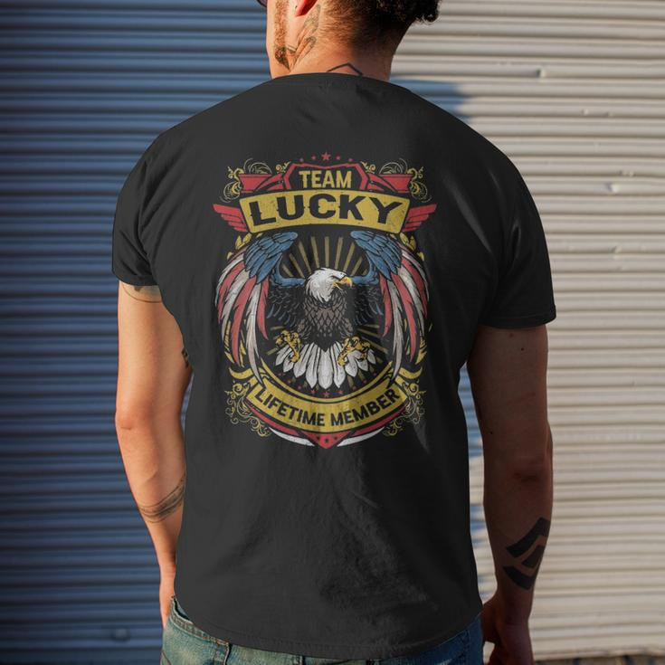 Team Lucky Lifetime Member Lucky Last Name Men's T-shirt Back Print Gifts for Him