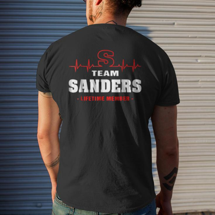 Team Sanders Lifetime Member Surname Last Name Mens Back Print T-shirt Gifts for Him