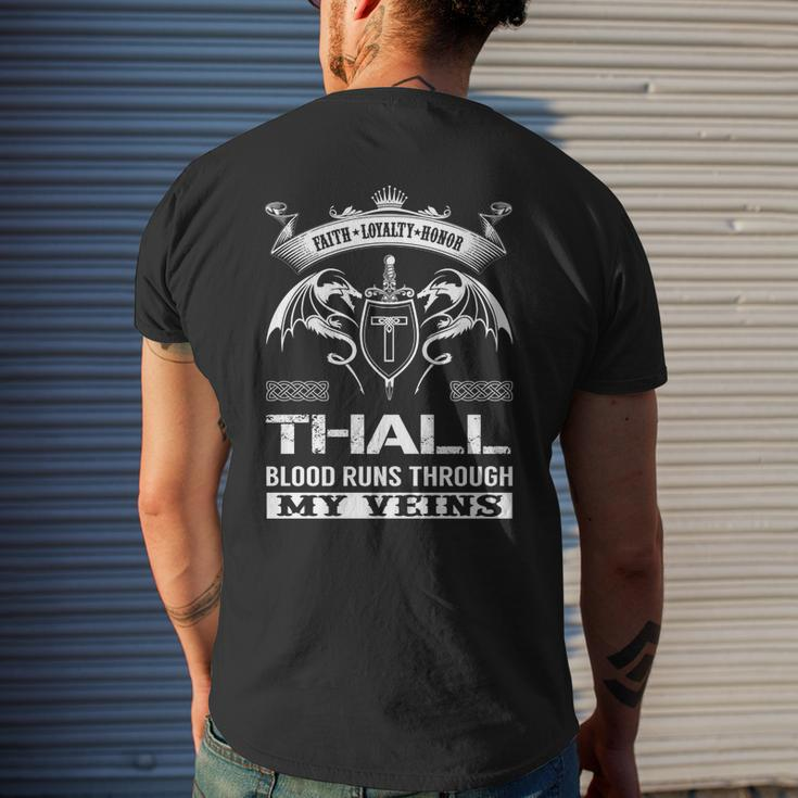 Thall Blood Runs Through My Veins Men's T-shirt Back Print Gifts for Him