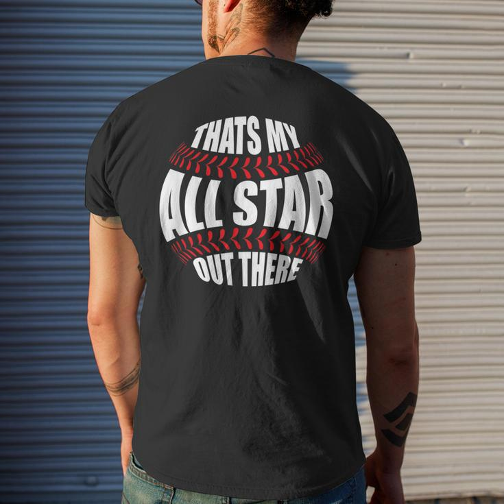 Thats My All Star Out There Baseball Player Mom Dad Cute Men's Back Print T-shirt Gifts for Him