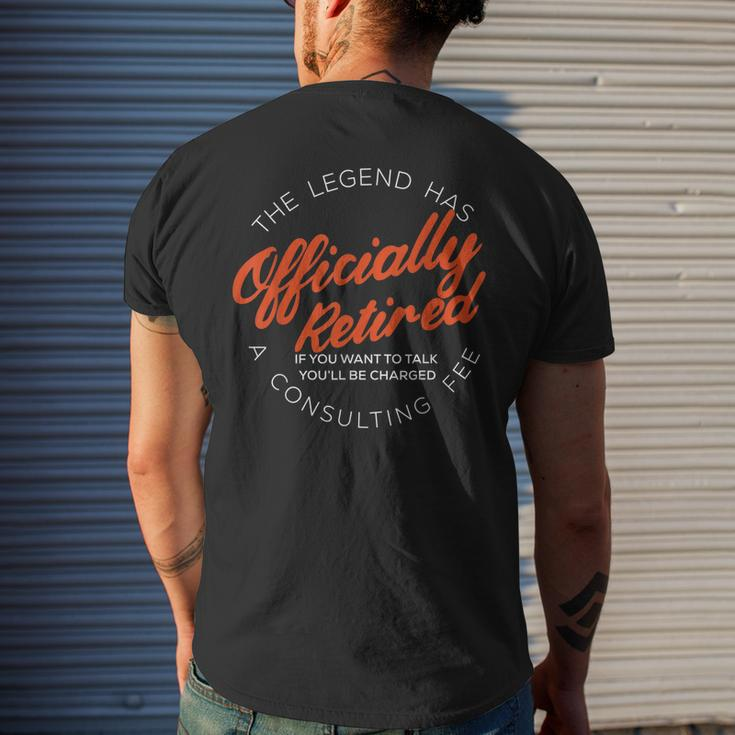 The Legend Has Officially Funny Retired Retirement Men Mens Back Print T-shirt Gifts for Him