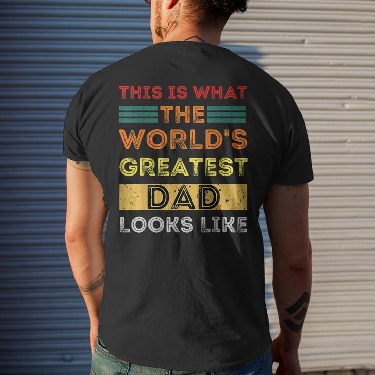 This Is What The Worlds Greatest Dad Looks Like Mens Back Print T-shirt Gifts for Him