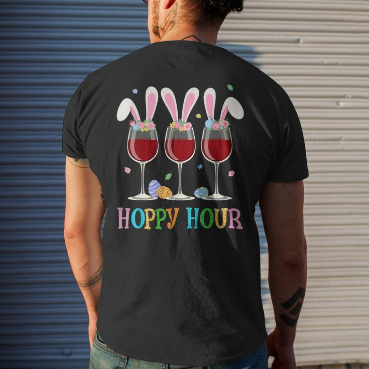 Three Wine Glasses Easter Drinking Bunny Ears Drink Up Women Men's Back Print T-shirt Gifts for Him
