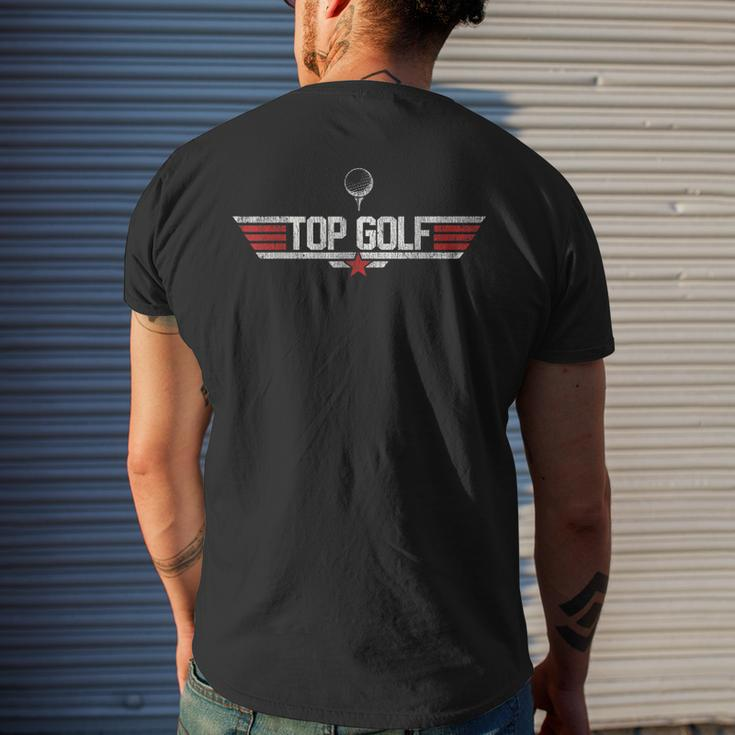 Top Golf Funny Vintage 80S Gift Golf Best Dad By Par Mens Back Print T-shirt Gifts for Him
