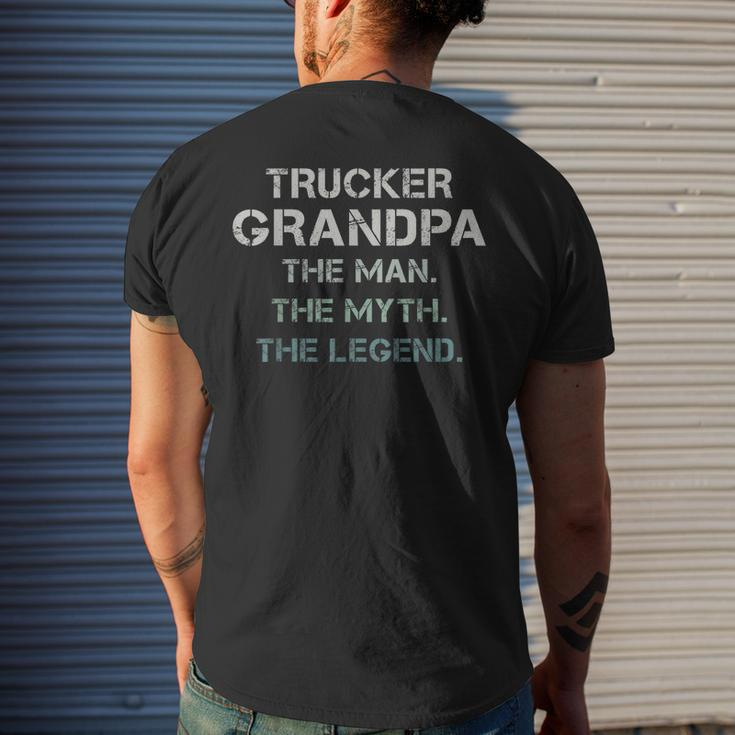 Trucker Grandpa The Man The Myth The Legend Grandparents Day Mens Back Print T-shirt Gifts for Him