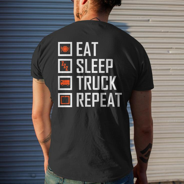 Trucker S For Men Eat Sleep Truck Repeat Men's T-shirt Back Print Gifts for Him