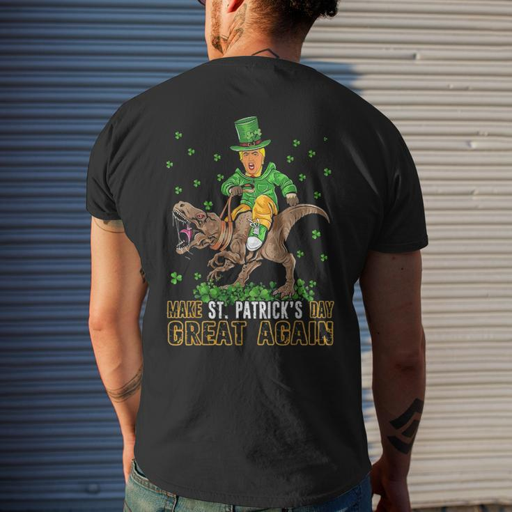 Trum RideRex Make St Patricks Day Great Again Men's T-shirt Back Print Gifts for Him