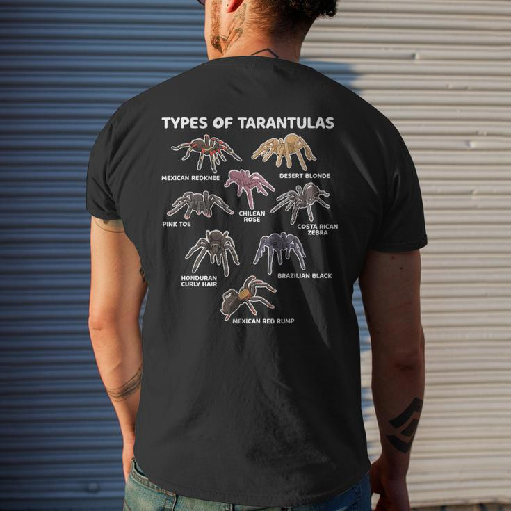Types Of Tarantulas Pink Toe Chilean Mexican Hairy Spider Men's Back Print T-shirt Gifts for Him