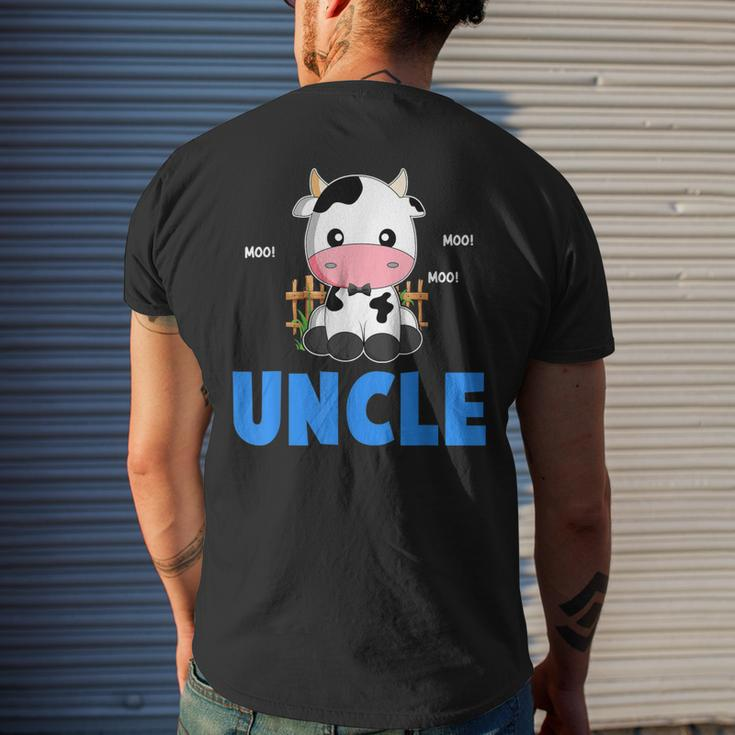 Uncle Cow Cute Cow Farmer Birthday Matching Family Men's T-shirt Back Print Gifts for Him