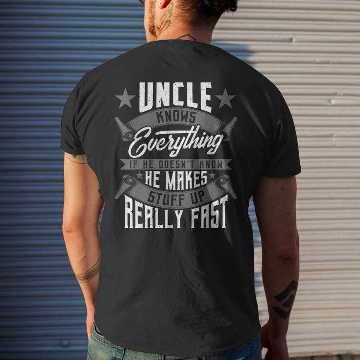 Uncle Knows Everything Uncle Fathers Day Men's Back Print T-shirt Gifts for Him