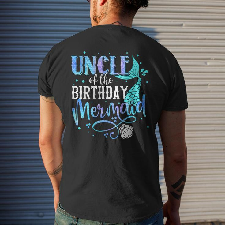 Uncle Of The Birthday Mermaid Family Matching Party Squad Mens Back Print T-shirt Gifts for Him