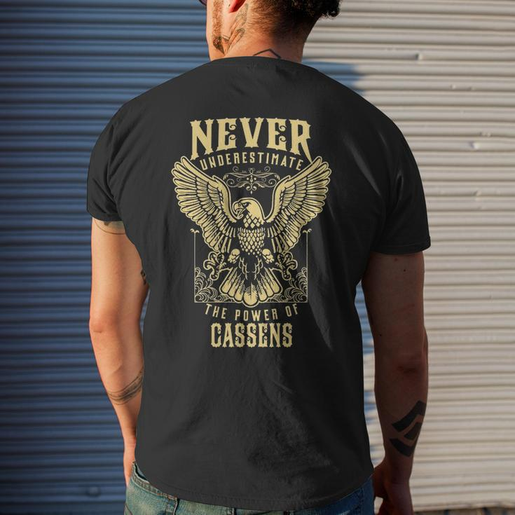 Never Underestimate The Power Of Cassens Personalized Last Name Men's T-shirt Back Print Gifts for Him