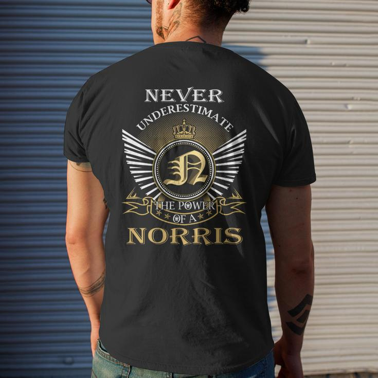 Never Underestimate The Power Of A Norris Men's T-shirt Back Print Gifts for Him