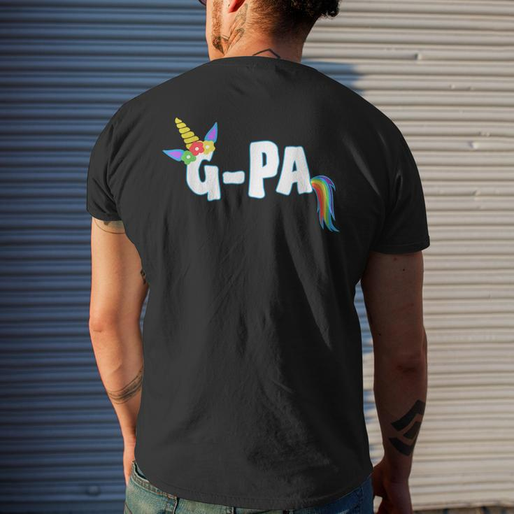Unicorn Birthday Girl Gpa Grandpa Family Men's Back Print T-shirt Gifts for Him