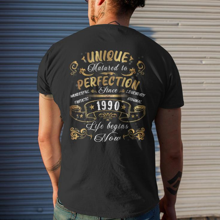 Unique 1990 Birthday Meme Mother And Father Born In 1990ThMen's Back Print T-shirt Gifts for Him