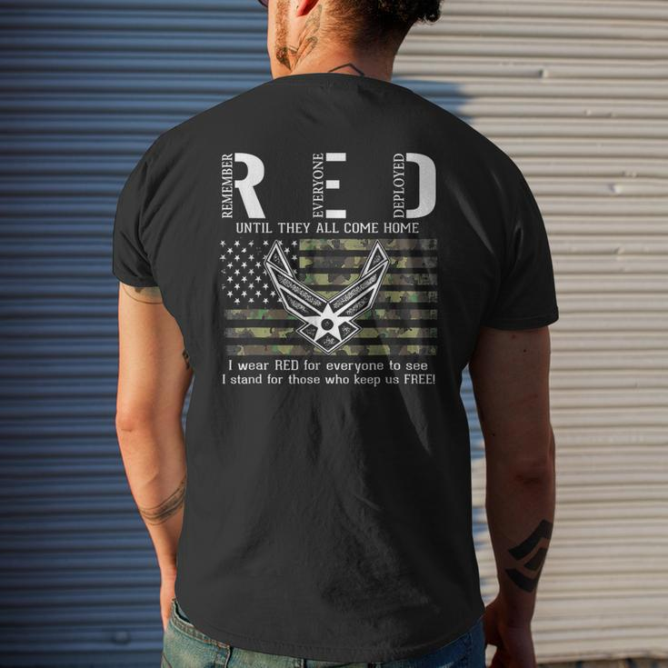 Us Air Force Support Red Friday Remember Everyone Deployed Men's T-shirt Back Print Gifts for Him