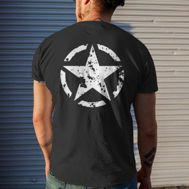 Us Army Star Military Distressed 4Th Of July Forces Gear Mens Back Print T-shirt Gifts for Him