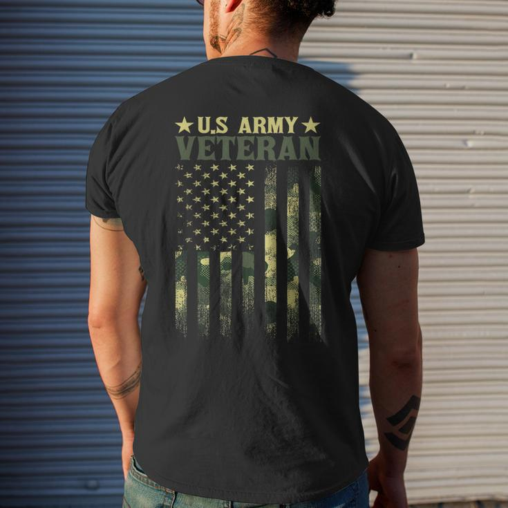 Us Army Veteran Patriotic Military Camouflage American Flag Men's T-shirt Back Print Gifts for Him