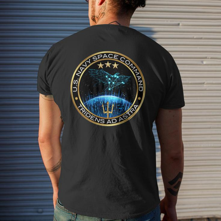 Us Navy Space Command Military Veteran Patch Mens Back Print T-shirt Gifts for Him