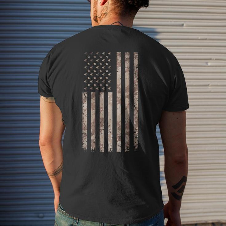 Usa Camouflage Flag For Men Fathers Day Gift Camo Flag Mens Back Print T-shirt Gifts for Him