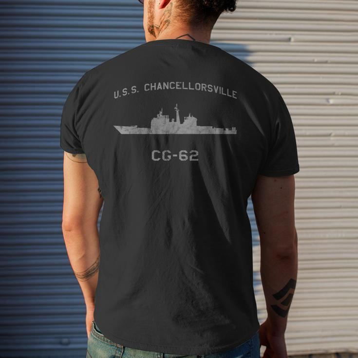 Uss Chancellorsville Cg-62 Cruiser Ship Waterline Profile Men's T-shirt Back Print Gifts for Him
