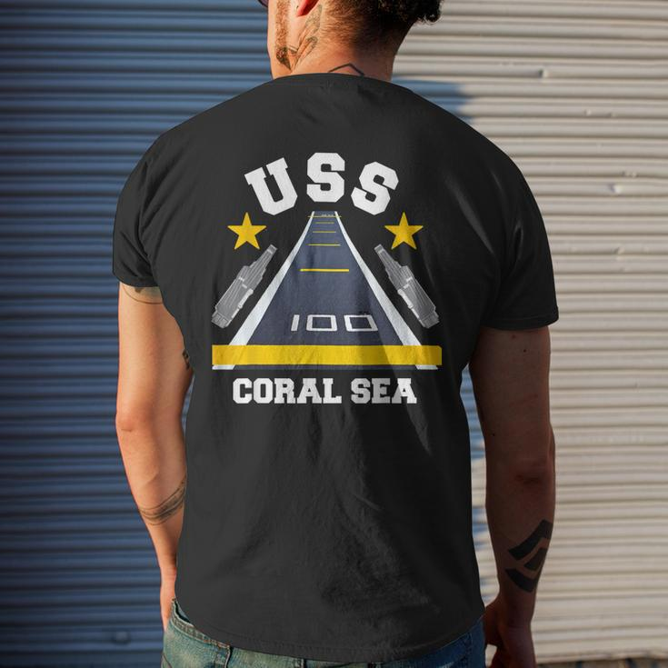 Uss Coral Sea Aircraft Carrier Military Veteran Men's T-shirt Back Print Gifts for Him