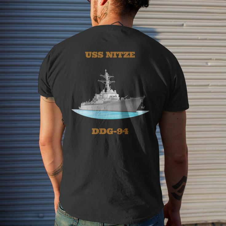 Uss Nitze Ddg-94 Navy Sailor Veteran Men's T-shirt Back Print Gifts for Him