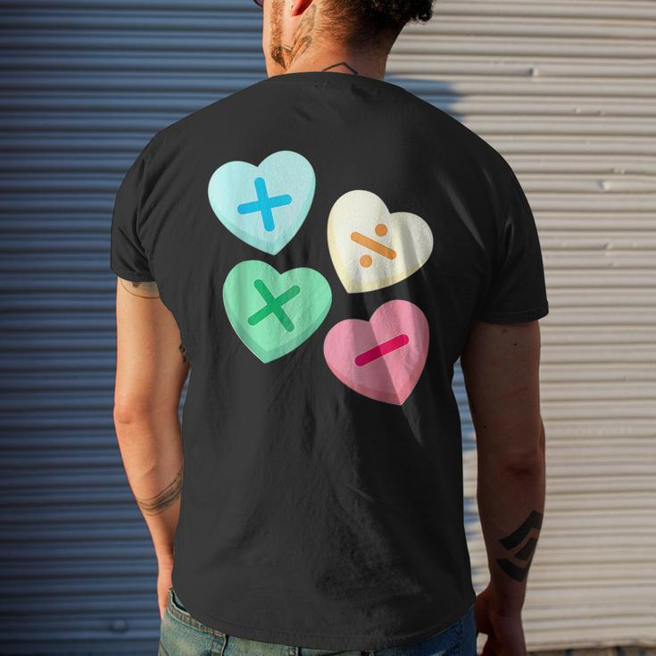 Valentines Day Hearts With Math Symbols Men's T-shirt Back Print Gifts for Him