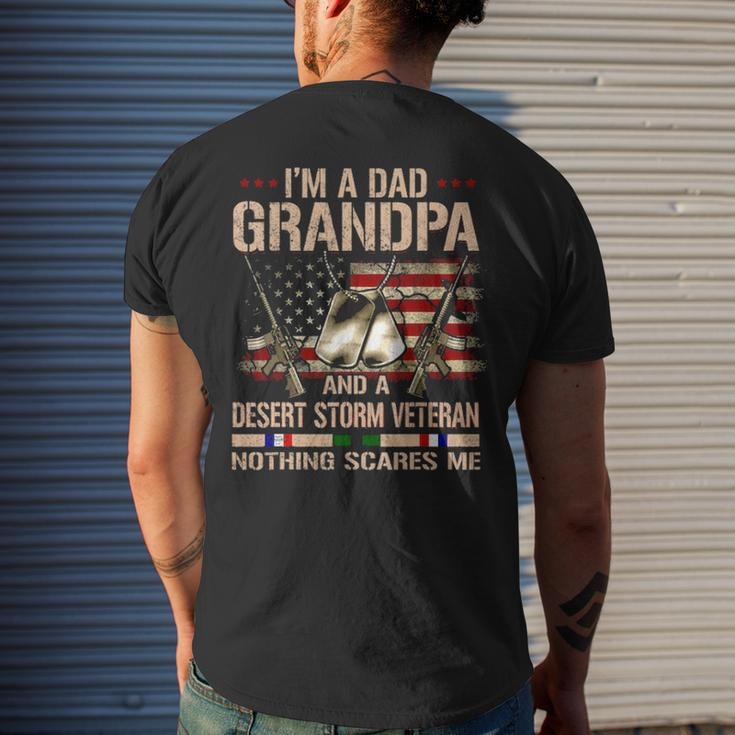 Mens I Am Veteran Grandpa Desert Storm Veteran Memorial Day Men's T-shirt Back Print Gifts for Him