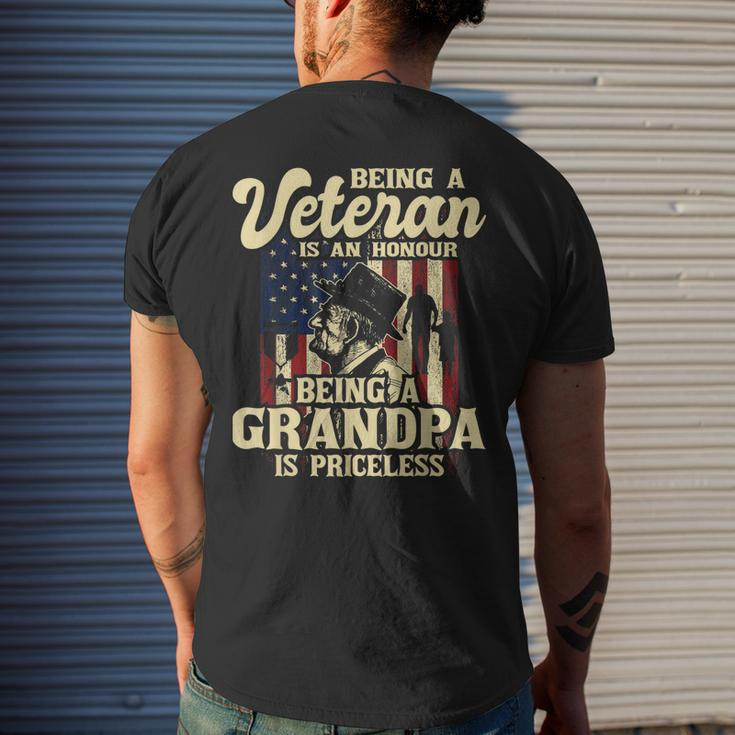Mens Being A Veteran Is An Honour - Patriotic Us Veteran Grandpa Men's T-shirt Back Print Gifts for Him