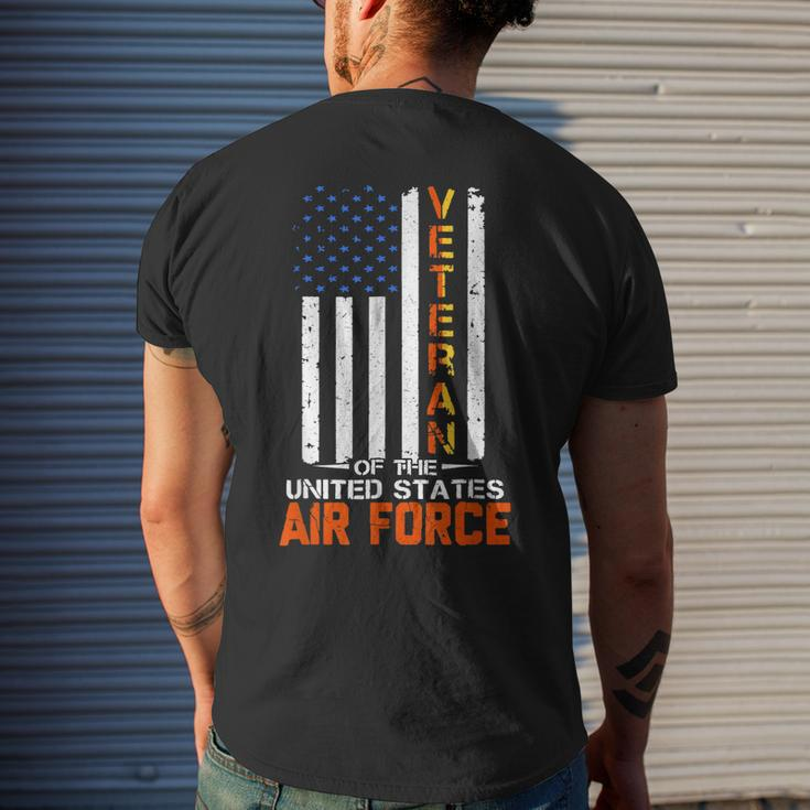 Veteran Of The United States Air Force Usaf Retro Us Flag Men's T-shirt Back Print Gifts for Him