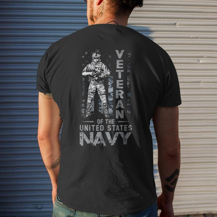 Mens Veteran Of The United States Us Navy Fathers Day Men's T-shirt Back Print Gifts for Him