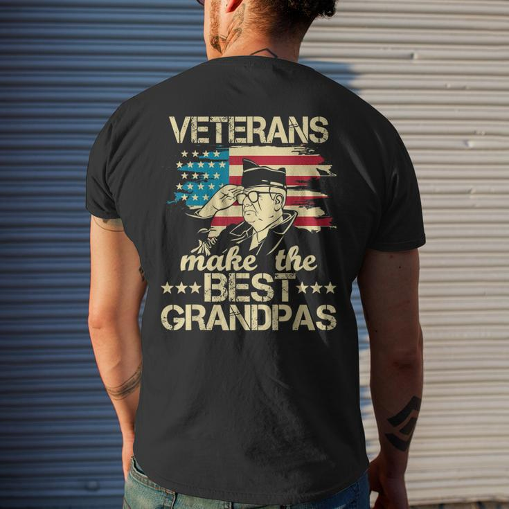 Veterans Make The Best Grandpas - Patriotic Us Veteran Men's T-shirt Back Print Gifts for Him