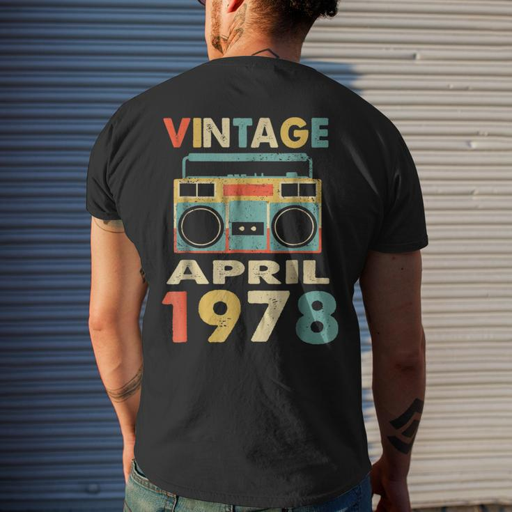 Vintage April 1978 Tshirt Retro 41St Birthday Men's Back Print T-shirt Gifts for Him