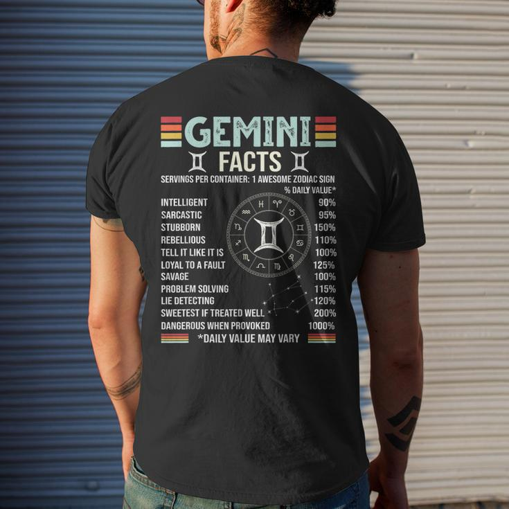 Vintage Astrology May June Birthday Zodiac Sign Retro Gemini Mens Back Print T-shirt Gifts for Him
