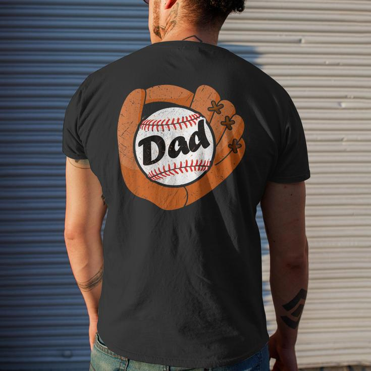 Vintage Baseball Dad Baseball Fans Sport Lovers Men Mens Back Print T-shirt Gifts for Him