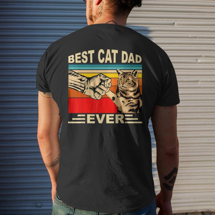 Vintage Best Cat Dad Ever And Retro For Dad Men Fathers Day Mens Back Print T-shirt Gifts for Him