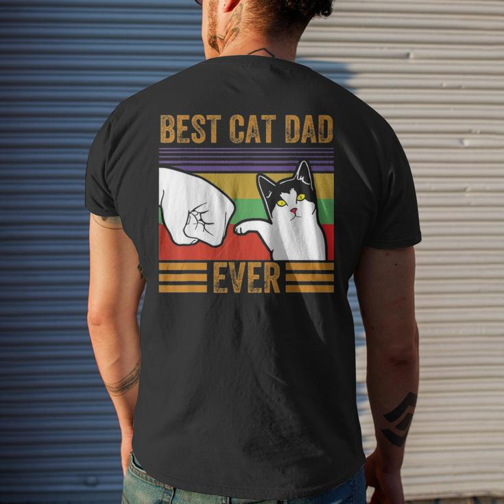Mens Vintage Best Cat Dad Ever Men Bump Fit Fathers Day Men's T-shirt Back Print Gifts for Him