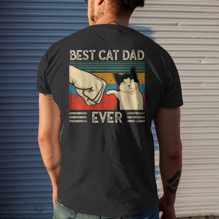Vintage Best Cat Dad Ever Bump Fit V2 Men's T-shirt Back Print Gifts for Him