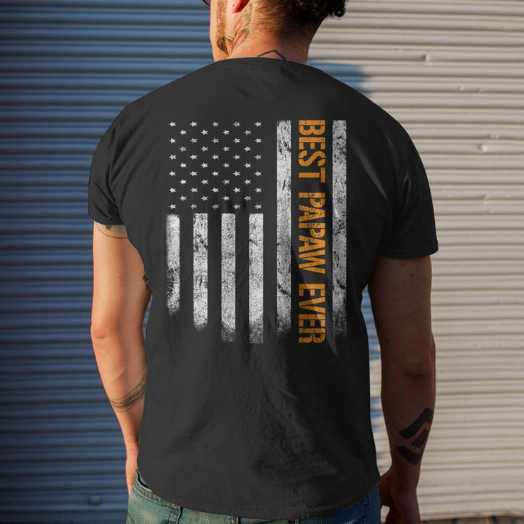 Vintage Best Papaw Ever American Flag Men's Back Print T-shirt Gifts for Him