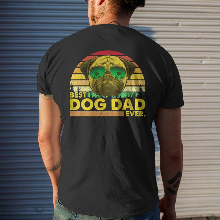 Vintage Best Pug Dad Ever Dog Daddy Father Men's Back Print T-shirt Gifts for Him