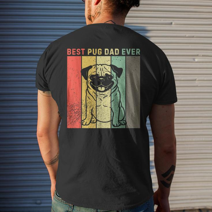 Vintage Best Pug Dog Dad Ever Men Men's Back Print T-shirt Gifts for Him
