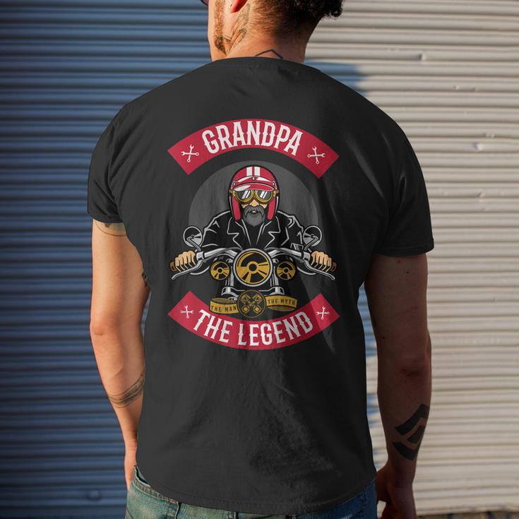 Vintage Biker Grandpa The Man The Myth The Legend Motorcycle Men's Back Print T-shirt Gifts for Him