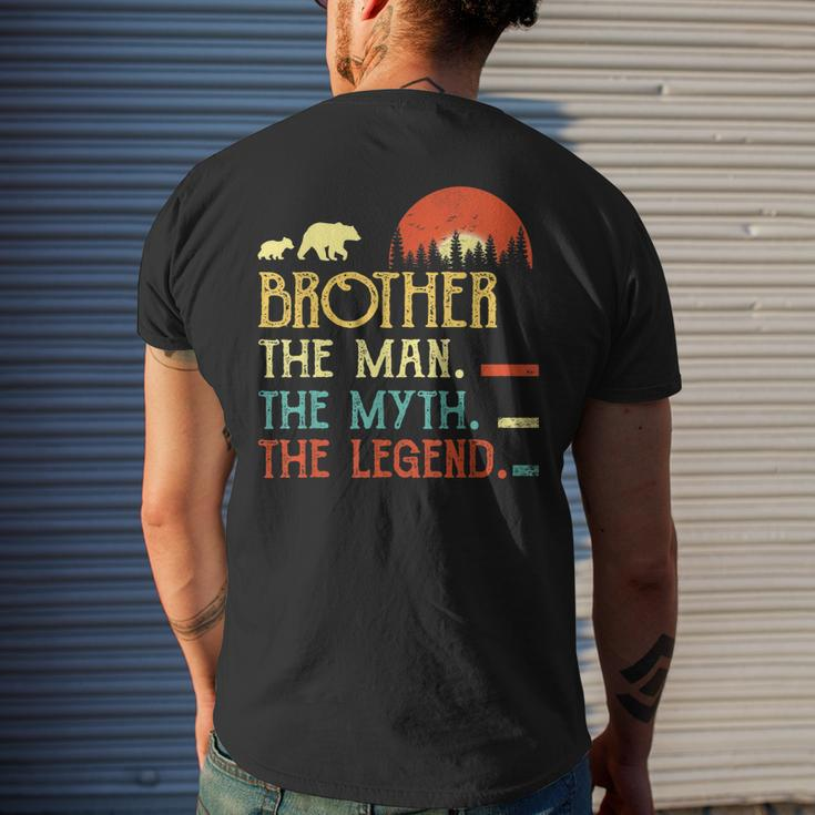 Vintage Brother Man Myth Legend Daddy Grandpa Gifts Mens Back Print T-shirt Gifts for Him