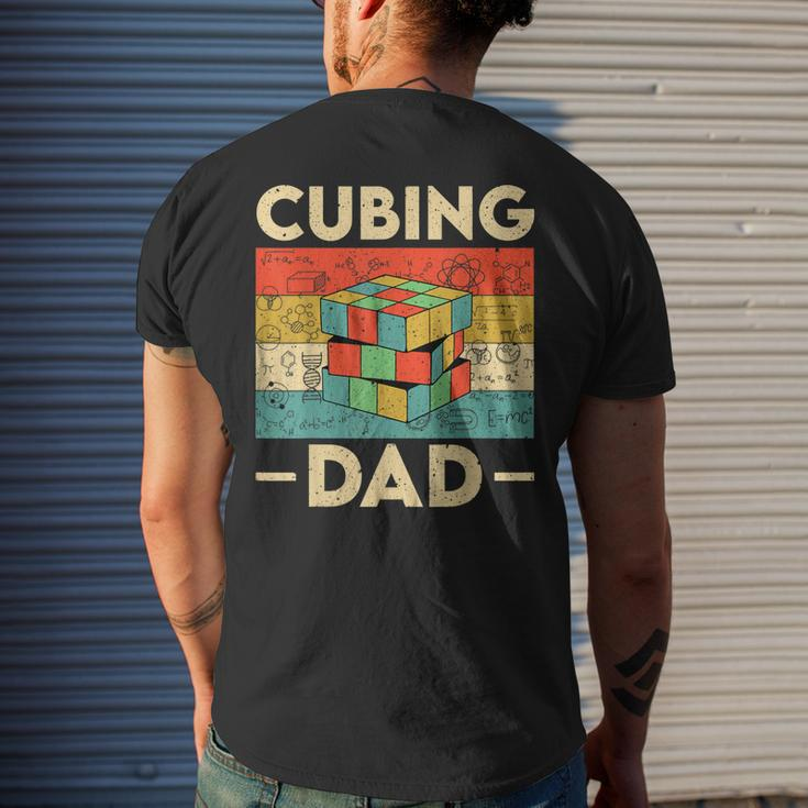 Vintage Cubing Dad Speedcubing Math Lovers Men's T-shirt Back Print Gifts for Him
