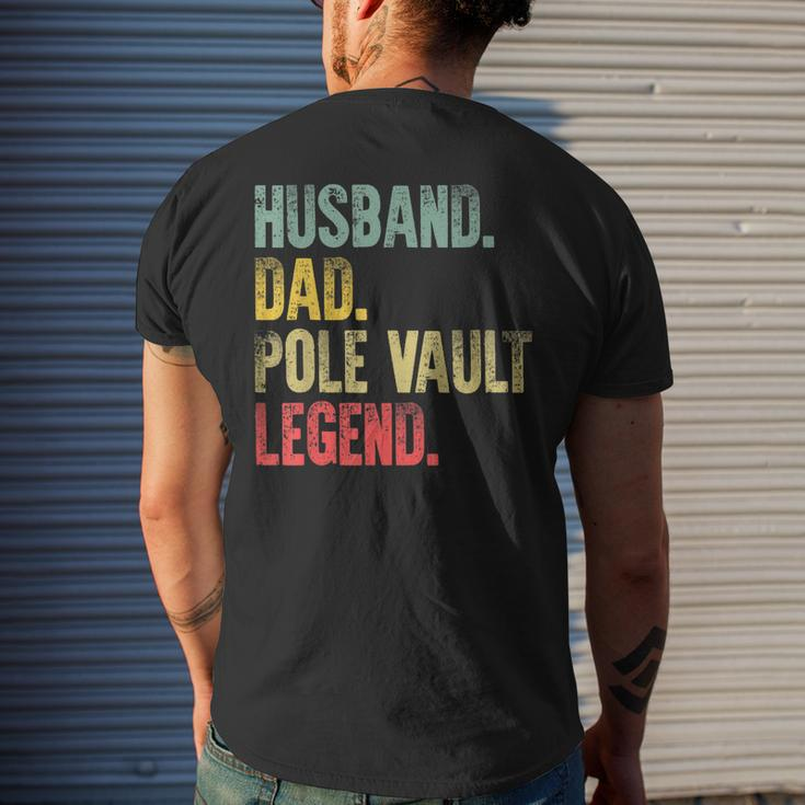 Vintage Husband Dad Pole Vault Legend Retro Men's Back Print T-shirt Gifts for Him