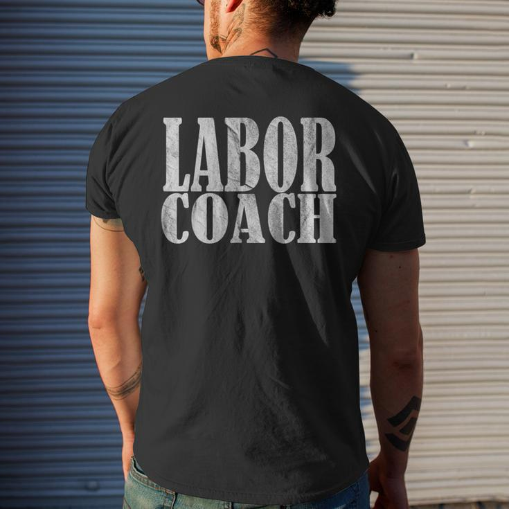 Vintage Labor Coach Dad Expecting Of Baby 2023 Birth Doula Men's T-shirt Back Print Gifts for Him