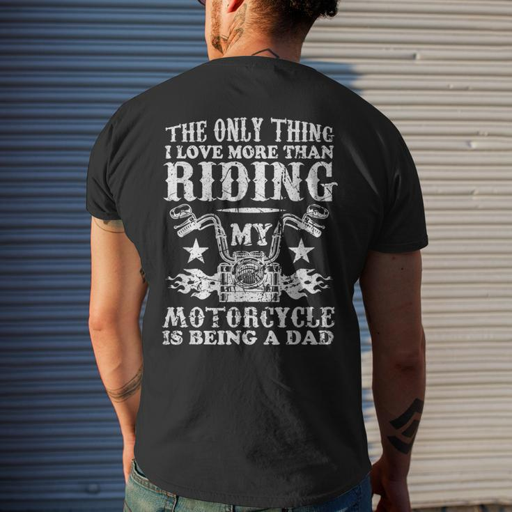 Vintage Motorcycle Rider Biker Dad Men's T-shirt Back Print Gifts for Him
